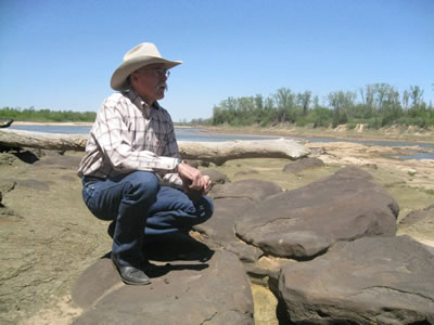 Rev doing research for the next book in the Red River series, less than a mile from the real Rock Hole.