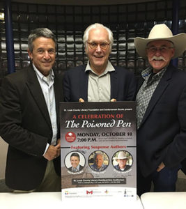 Michael Kahn, Jeff Siger, and Rev representing Poisoned Pen Press at a St. Louis Author Event